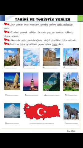 1.sınıf Tarihi ve Turistik yerler