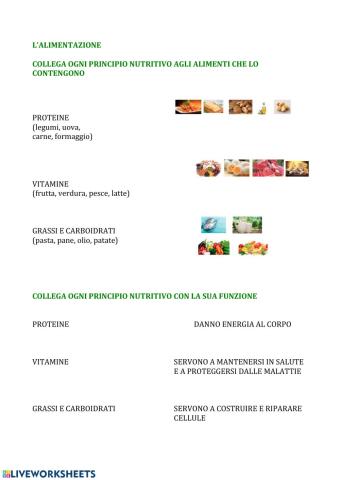 ALIMENTAZIONE esercizi