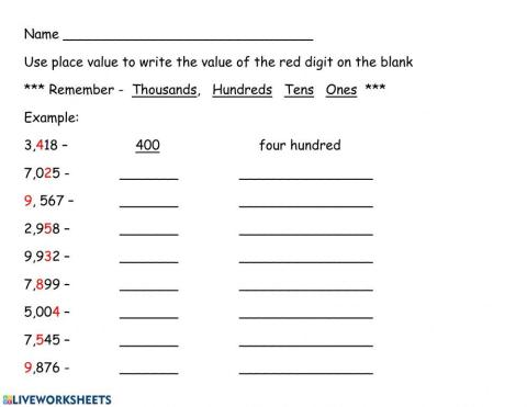 Place value