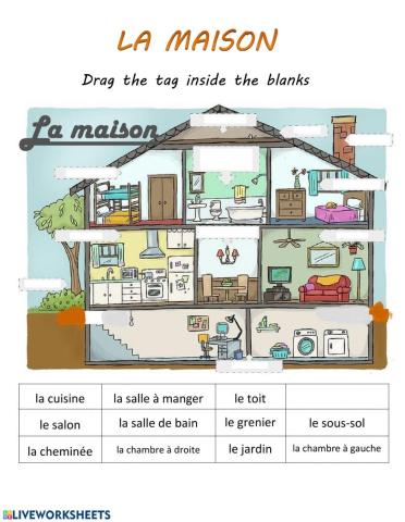 La maison-les pirces-rooms in the house-Fr-Francais