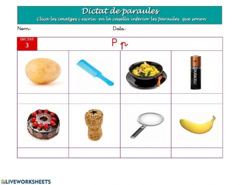 Dictat de paraules 3- La lletra P