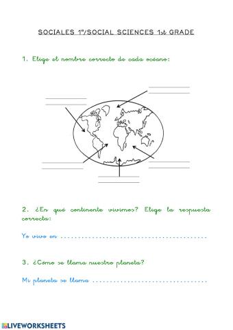 Continentes y océanos