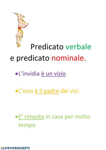 Predicato verbale e predicato nominale