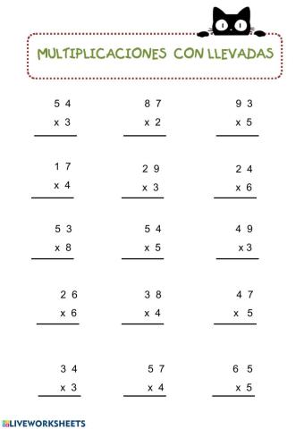 Multiplicaciones con llevadas