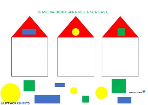 Trascina ogni figura nella sua casa