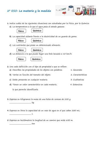 FyQ 2ºESO-La materia y la medida