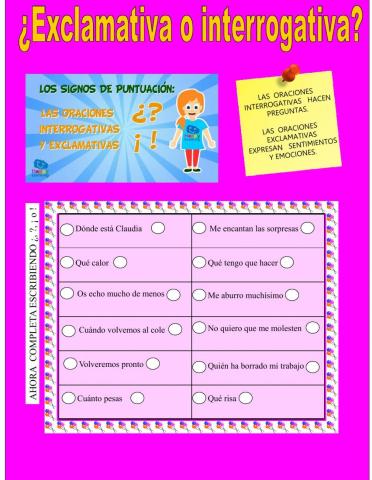 Oraciones interrogativas y exclamativas