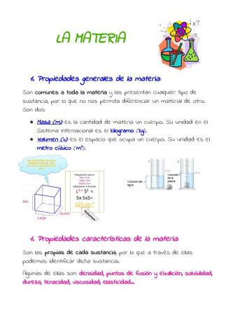 PROPIEDADES DE LA MATERIA: masa, volumen y densidad