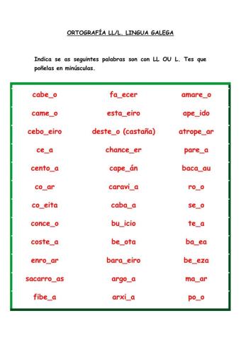 Ortografía ll-l