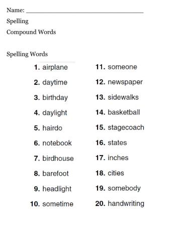 Spelling Compound Words