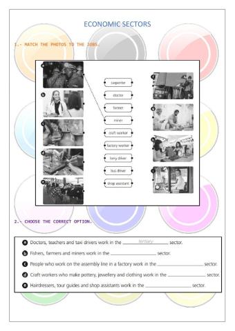 U. 5: Work. Economic sectors