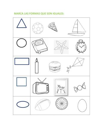 Pincha sobre las formas que son iguales