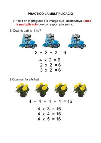 Practico la multiplicació