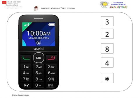 Marca los números en el teléfono