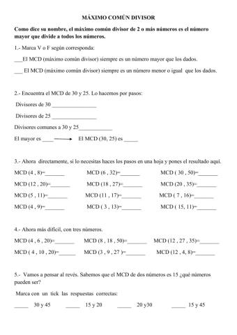 Máximo común divisor