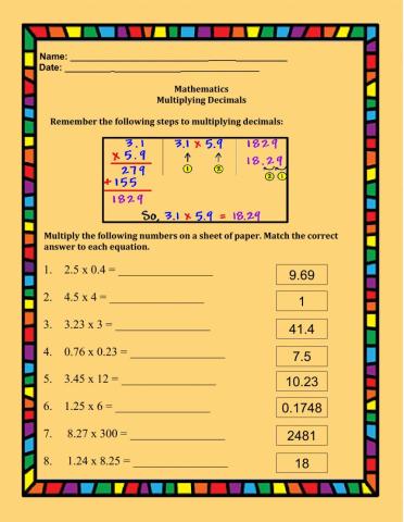 Multiplying Decimals