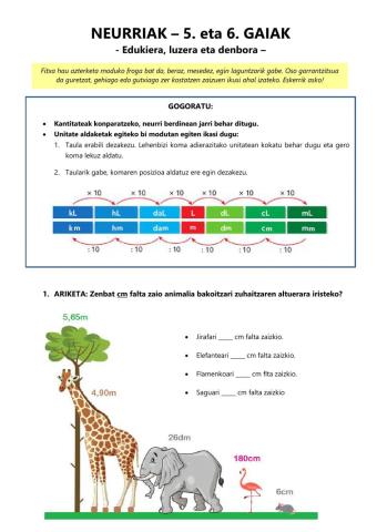 Neurriak: edukiera, luzera eta denbora