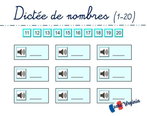 Dictée de nombres