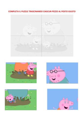 Puzzle 4 pezzi peppa pig