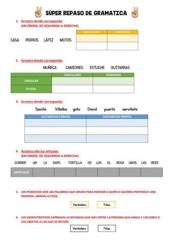 Súper repaso de Gramática