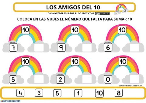 Sumas 10 amigos del 10