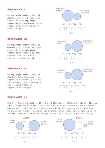 Sistemas de engranajes. Problemas 1-4