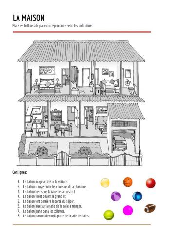 La maison et les prépositions de lieu