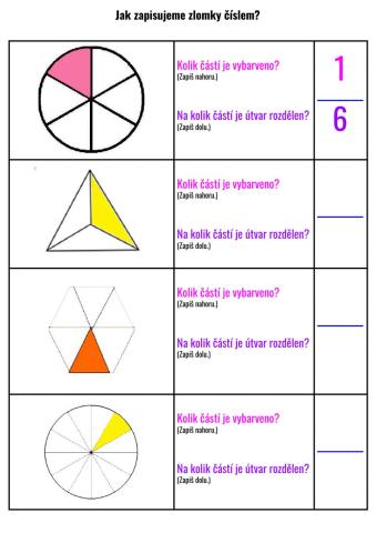 Zlomky - 4 třída - Jak zapisujeme?