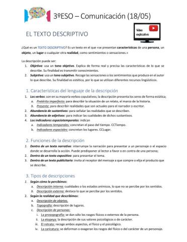 El texto descriptivo