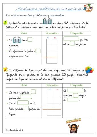 Problemas de restas con llevadas