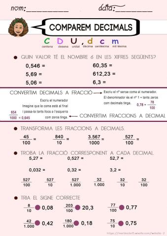 Comparar decimals