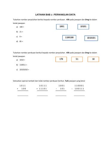 Bab 2 : perwakilan data