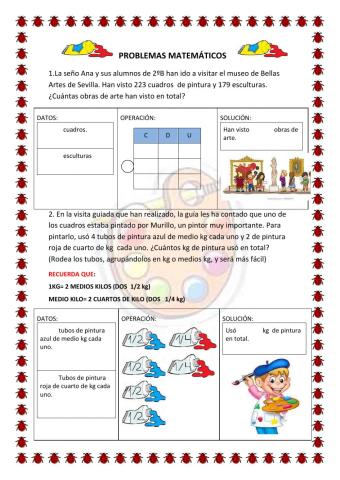 Problemas suma resta y multiplicación