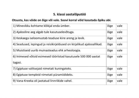 5. klassi aastalõputöö