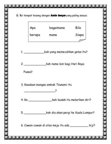 Bahasa melayu (kata tanya)