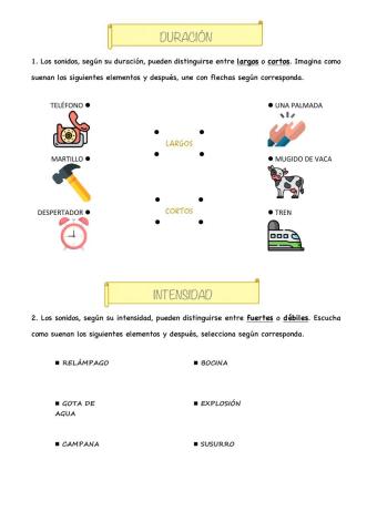 Cualidades del sonido: duración e intensidad