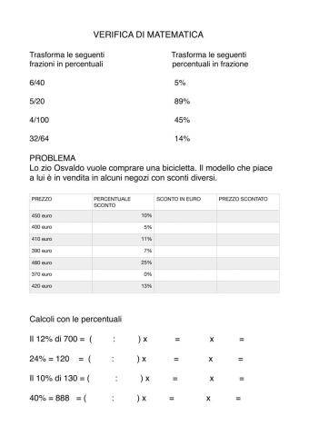 Verifica percentuali e approssimazione