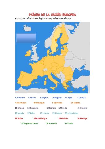 Mapa Unión Europea