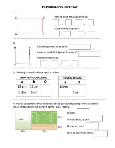 Pravougaonik i kvadrat