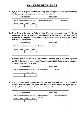 Problemas: Operaciones combinadas 1