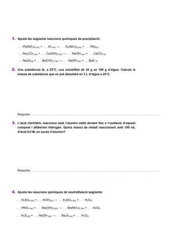 Questionari reaccons quimiques