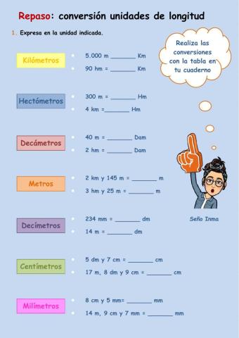 Repaso unidades de longitud