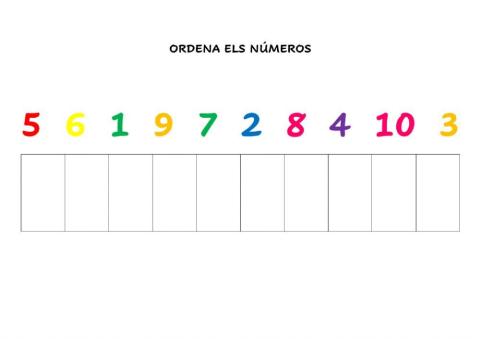 Números ordenar 1-10