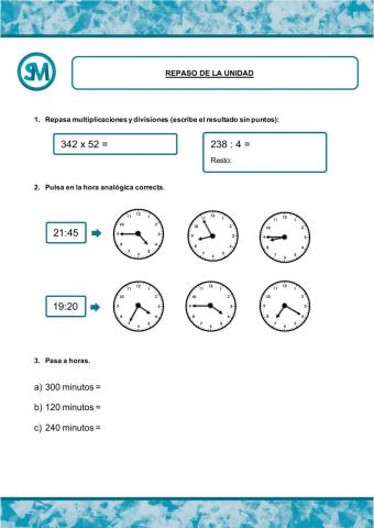 Repaso de la unidad