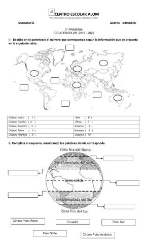 Examen geografía 5°