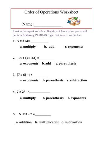 Order of Operation