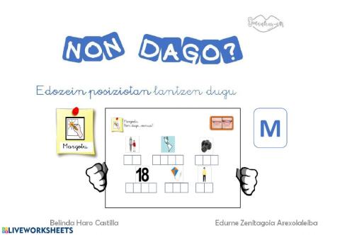 Non dago? M silaba edozein posiziotan