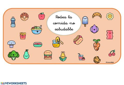 Los alimentos sanos y no saludables