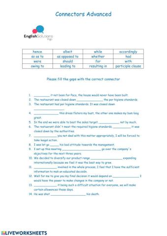 English Solutions Connectors advanced