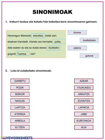 Sinonimoak